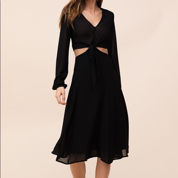 Yumi Kim Open Heart Midi Dress Black NWT 🖤 - Picture 4 of 5